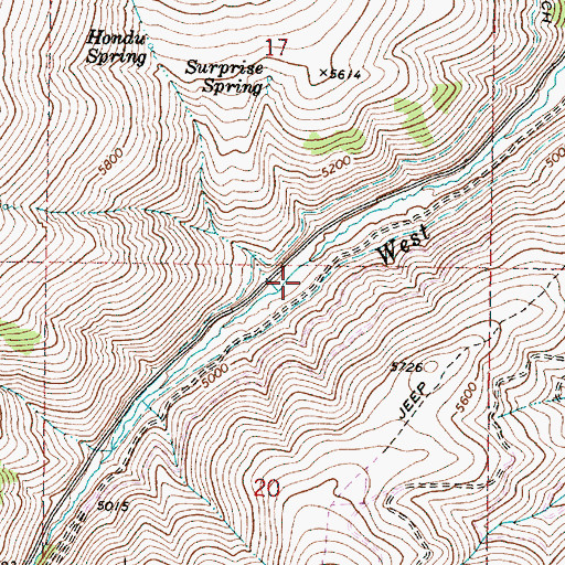 Topographic Map of South Fork Camp Creek Campground, OR