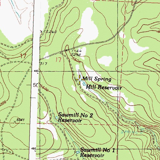Topographic Map of Mill Spring, OR
