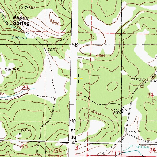 Topographic Map of Log Pipe Spring, OR