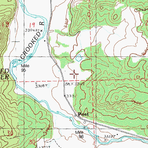 Topographic Map of Post, OR