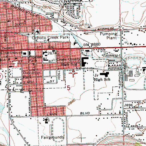 Topographic Map of Prineville, OR