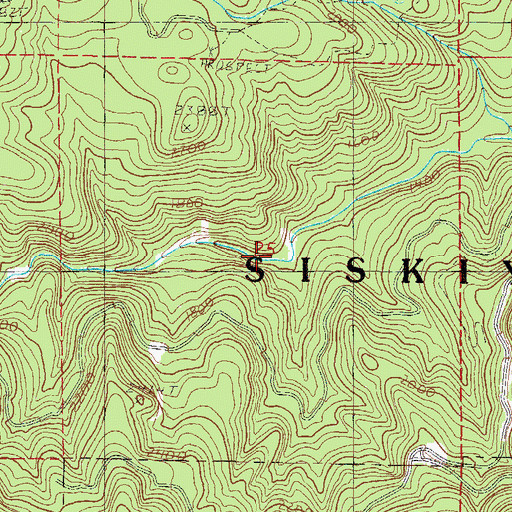 Topographic Map of Fives Creek, OR