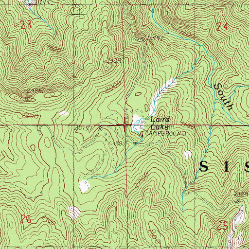 Topographic Map of Laird Lake, OR
