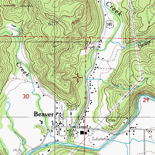 Topographic Map of Jackson Creek, OR