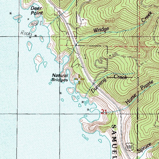 Topographic Map of Patrick Creek, OR