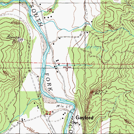 Topographic Map of Coquille Myrtle Grove State Park, OR