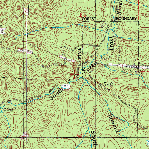 Topographic Map of South Creek, OR