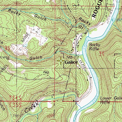 Topographic Map of Friday Spring, OR