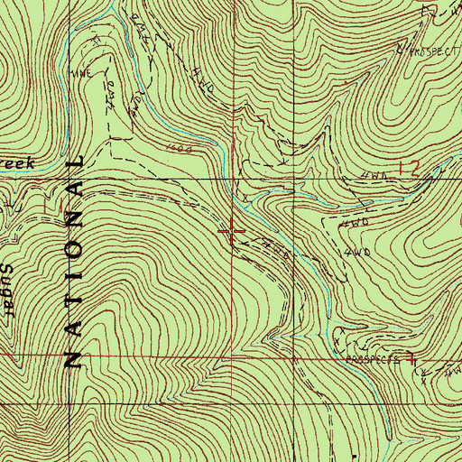 Topographic Map of Tennessee Gulch, OR