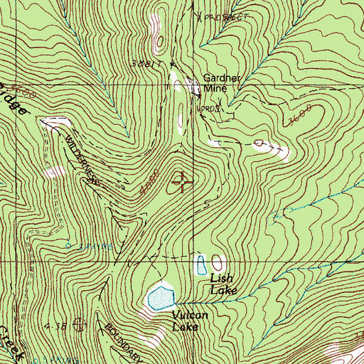 Topographic Map of Little Vulcan Lake, OR
