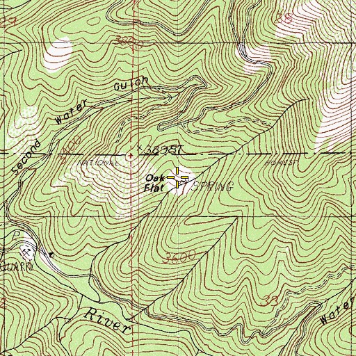 Topographic Map of Oak Flat, OR