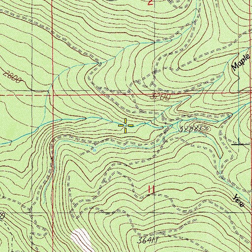 Topographic Map of Maple Creek, OR