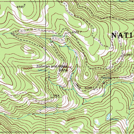 Topographic Map of Copper Mountain Mine, OR