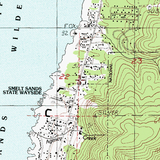 Topographic Map of Reynoldsville, OR