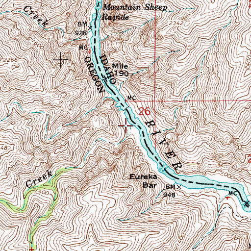 Topographic Map of Bear Creek Rapids, OR