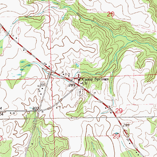 Topographic Map of Camp Springs Baptist Church, AL