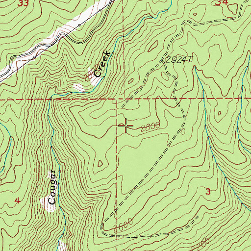 Topographic Map of Butler Creek, OR