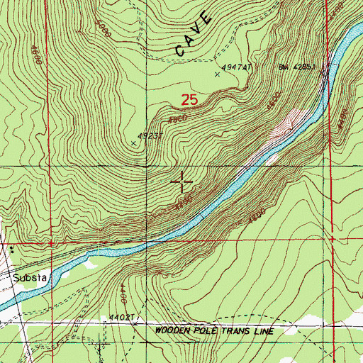 Topographic Map of Chiloquin Narrows, OR