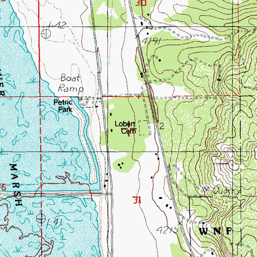 Topographic Map of Lobert Cemetery, OR