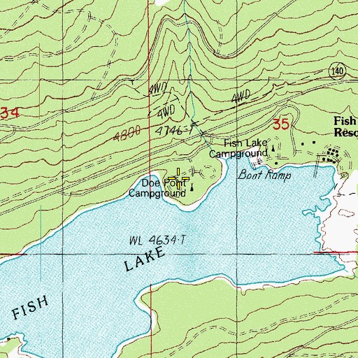 Topographic Map of Doe Point, OR