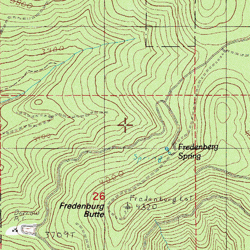 Topographic Map of Jerry Gotts Spring, OR