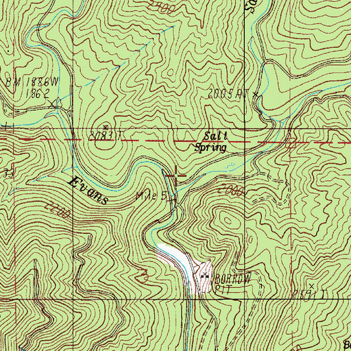 Topographic Map of Salt Creek Recreation Site (historical), OR