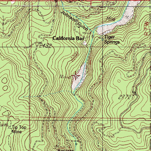 Topographic Map of Brushy Gulch, OR