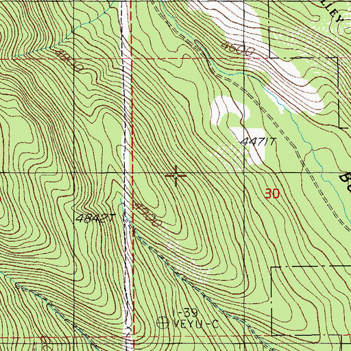 Topographic Map of Bear Valley National Wildlife Refuge, OR