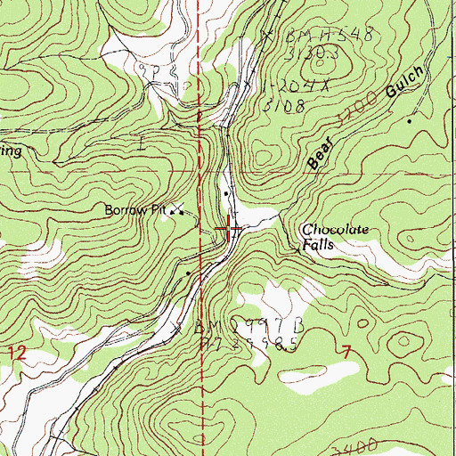 Topographic Map of Bear Gulch, OR