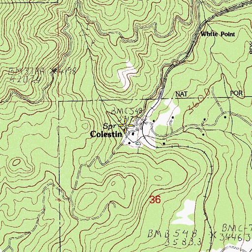 Topographic Map of Cole Spring, OR