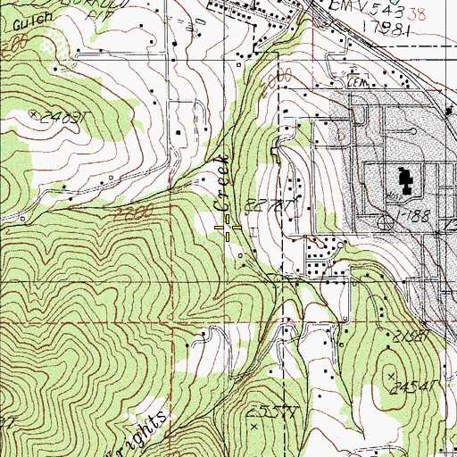 Topographic Map of Danns Spring, OR