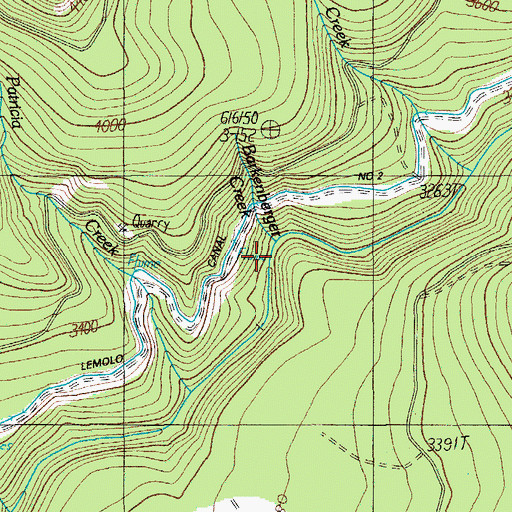 Topographic Map of Barkenberger Creek, OR