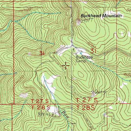 Topographic Map of Buckhead Mountain Campground, OR
