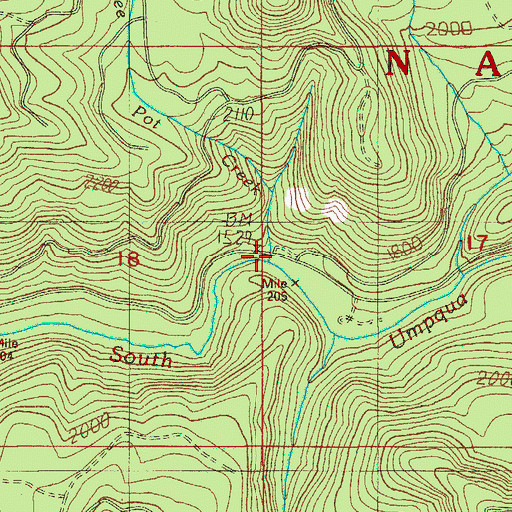 Topographic Map of Coffeepot Creek, OR