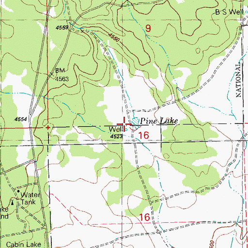 Topographic Map of Pine Lake, OR