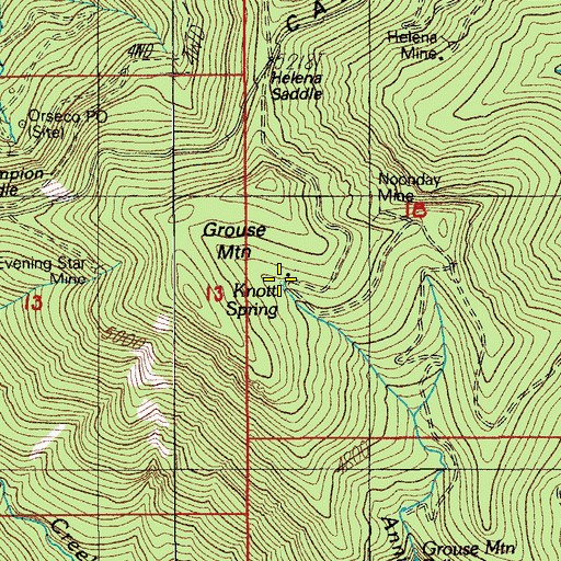Topographic Map of Knott Spring, OR