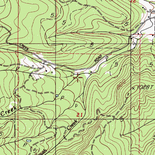 Topographic Map of Gleason Creek, OR