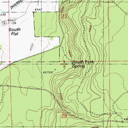 Topographic Map of South Fork Spring, OR