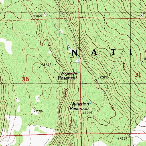 Topographic Map of Wigwam Reservoir, OR