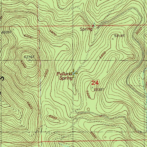 Topographic Map of Pelland Spring, OR