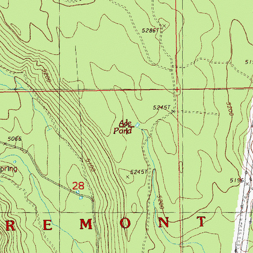 Topographic Map of Ace Pond, OR