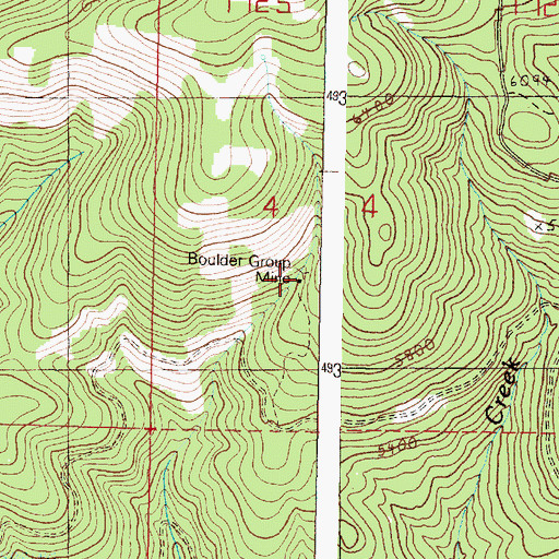 Topographic Map of Boulder Group Mine, OR