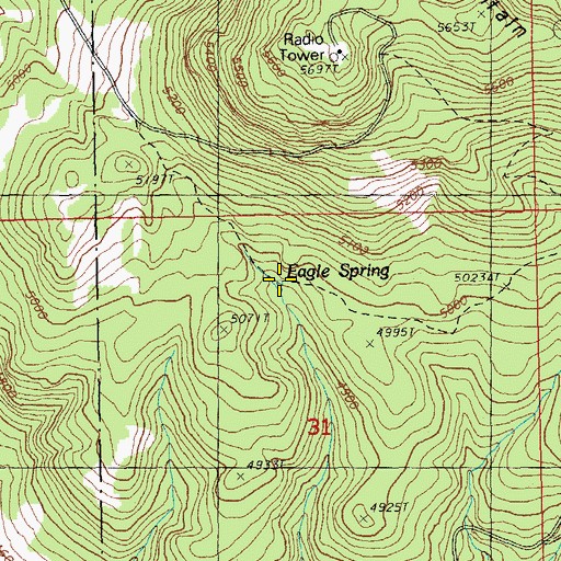 Topographic Map of Eagle Spring, OR