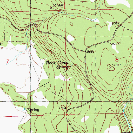Topographic Map of Rock Camp Spring, OR