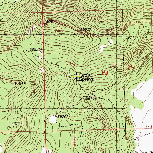 Topographic Map of Cedar Spring, OR