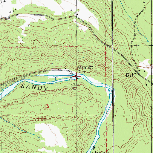 Topographic Map of Big Sandy Reservoir, OR