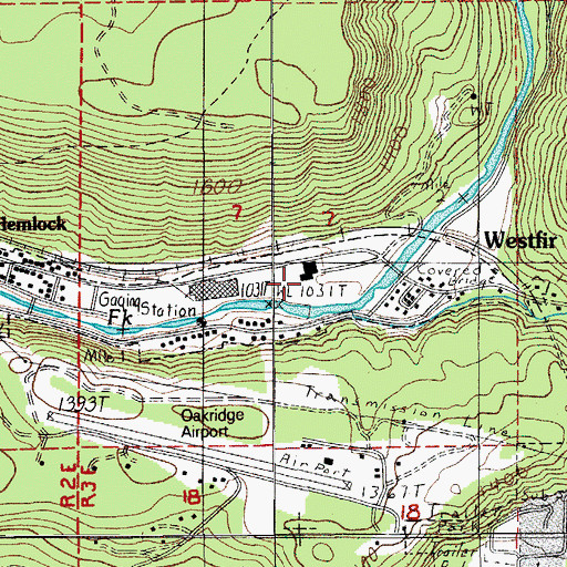 Topographic Map of Catching Reservoir, OR