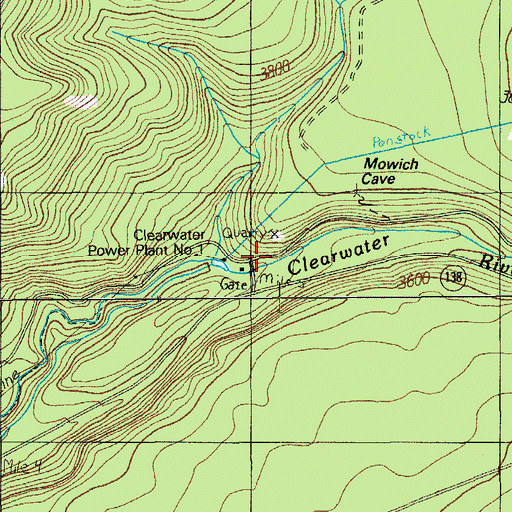 Topographic Map of Clearwater Number Two Forebay Dam, OR