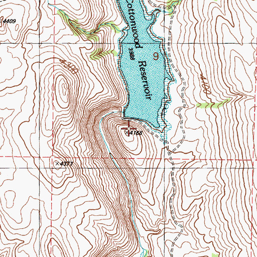 Topographic Map of Cottonwood Dam, OR