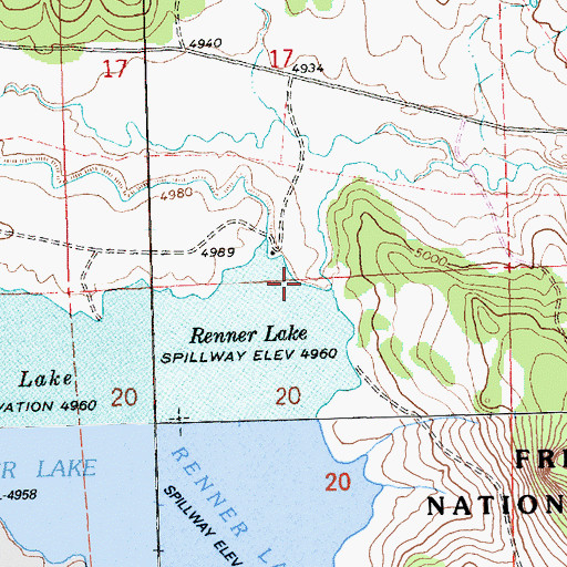Topographic Map of Renner Dam, OR
